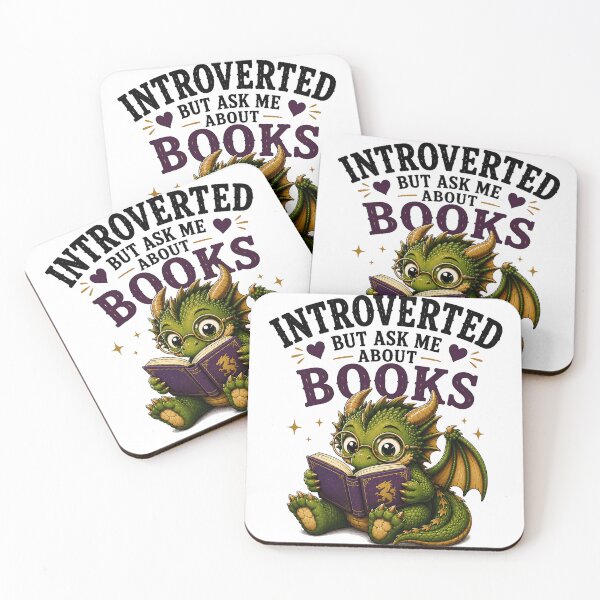 Item preview, Introverted But Ask Me About Books – Cute Fantasy Book Dragon Reader Design designed and sold by Digital Culture Studio.