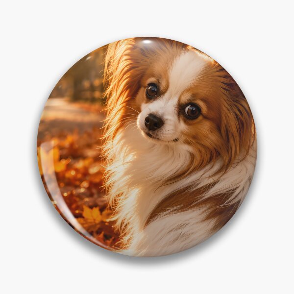 Item preview, Golden Autumn Papillon | Cute Dog in Fall Leaves designed and sold by ManJiangHong.