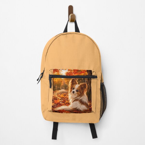 Item preview, Golden Autumn Papillon | Cute Dog in Fall Leaves designed and sold by ManJiangHong.