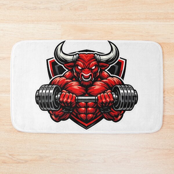 Item preview, Angry Red Bull Bodybuilding Gym Motivation Art designed and sold by Digistore1221.