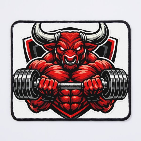 Item preview, Angry Red Bull Bodybuilding Gym Motivation Art designed and sold by Digistore1221.