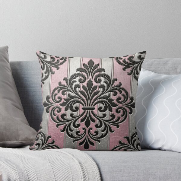 Item preview, Pink & Silver Striped Damask designed and sold by DesignsByPrnces.