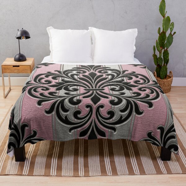Item preview, Pink & Silver Striped Damask designed and sold by DesignsByPrnces.
