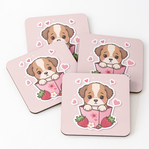 Item preview, Strawberry Puppy Kawaii Sticker designed and sold by Stylestickers55.