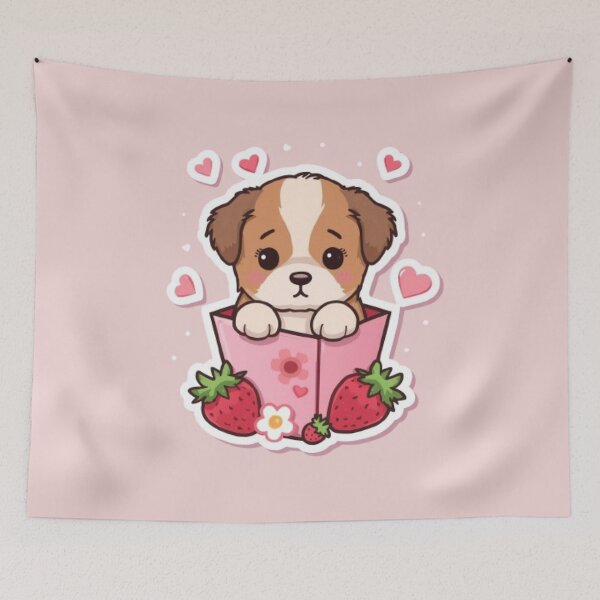 Item preview, Strawberry Puppy Kawaii Sticker designed and sold by Stylestickers55.