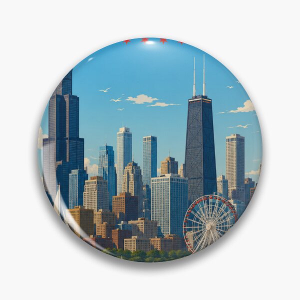 Item preview, Chicago Travel Poster designed and sold by greatlakesimage.