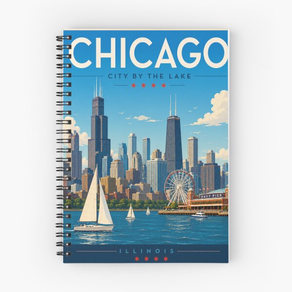 Item preview, Chicago Travel Poster designed and sold by greatlakesimage.