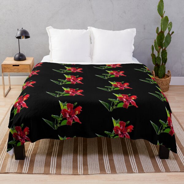 Item preview, Red Hibiscus on Black designed and sold by CarolM.