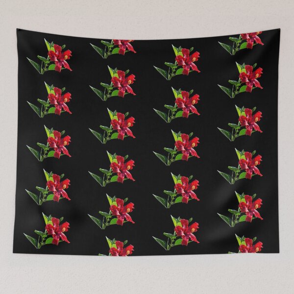 Item preview, Red Hibiscus on Black designed and sold by CarolM.