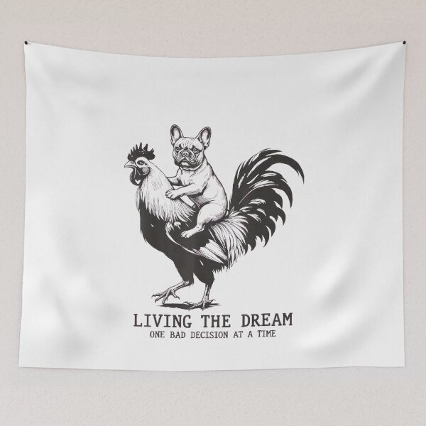 Item preview, Living The Dream One Bad Decision At A Time Frenchie Bulldog designed and sold by Ali-printshop.