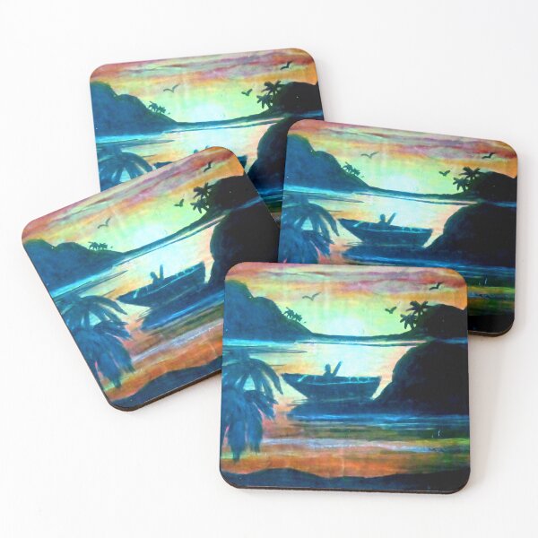 Item preview, Sunset mountains—serene vintage landscape aesthetic designed and sold by Shukasya-Arts.