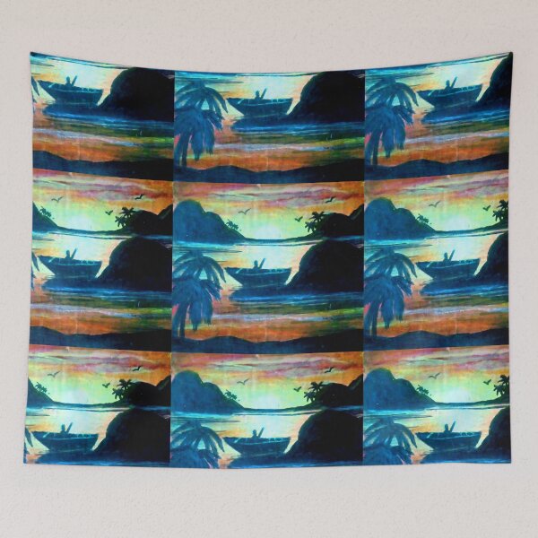 Item preview, Sunset mountains—serene vintage landscape aesthetic designed and sold by Shukasya-Arts.