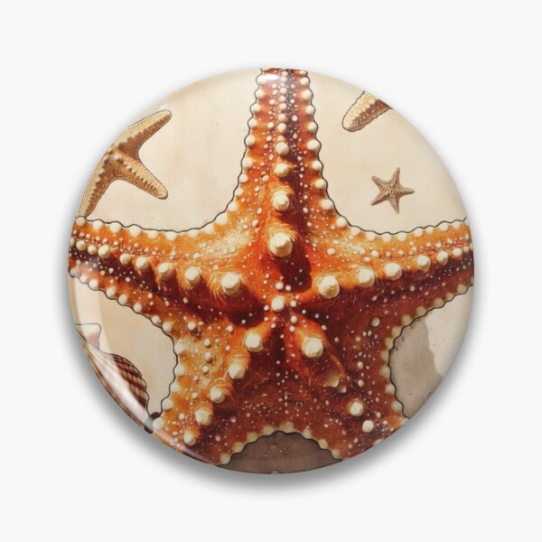 Item preview, Vintage Orange Starfish and Seashell Design | Coastal Beach Artwork designed and sold by GalleryPeak.