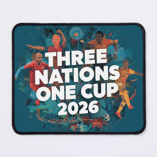 Item preview, Three Nations One Cup 2026 — USA Canada Mexico World Cup Fan t-shirt designed and sold by PitchPixel.