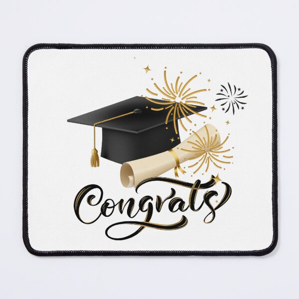 Item preview, Congrats Graduate with Black Graduation Hat & Fireworks II designed and sold by jeweleddesigns.