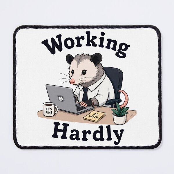 Item preview, Working Hardly Funny Office Possum Gift designed and sold by INVITOARTE.