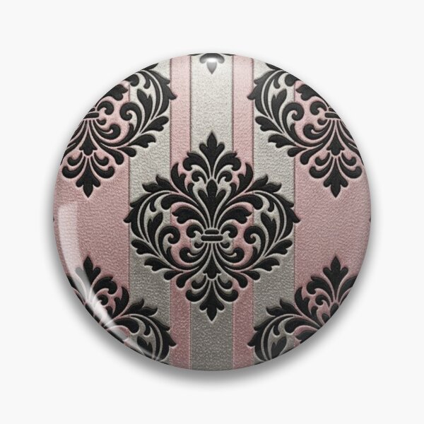 Item preview, Matte Pink & Silver Striped Damask designed and sold by DesignsByPrnces.
