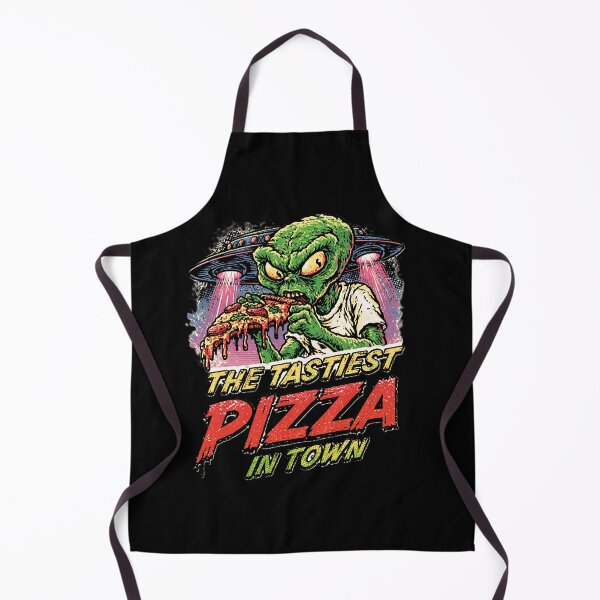 Item preview, The Tastiest Pizza In Town Green Alien UFO Retro Comic Art designed and sold by KreativKulture.