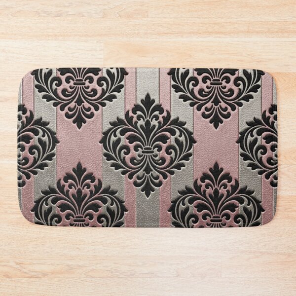 Item preview, Matte Pink & Silver Striped Damask designed and sold by DesignsByPrnces.