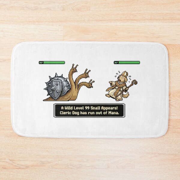 Item preview, Level 99 Snail vs Cleric Dog - Retro Gaming Medieval Meme designed and sold by Sanistein.