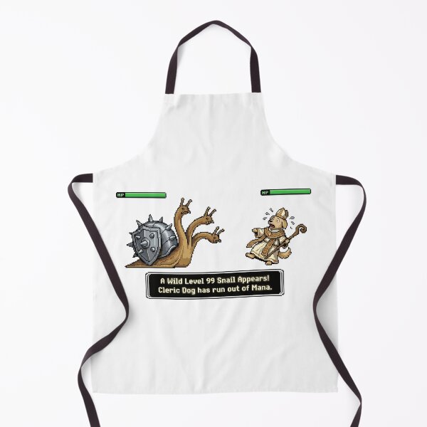 Item preview, Level 99 Snail vs Cleric Dog - Retro Gaming Medieval Meme designed and sold by Sanistein.