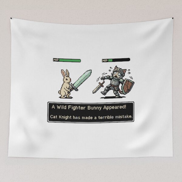 Item preview, A Wild Fighter Bunny Appears - Retro 16-Bit JRPG designed and sold by Sanistein.