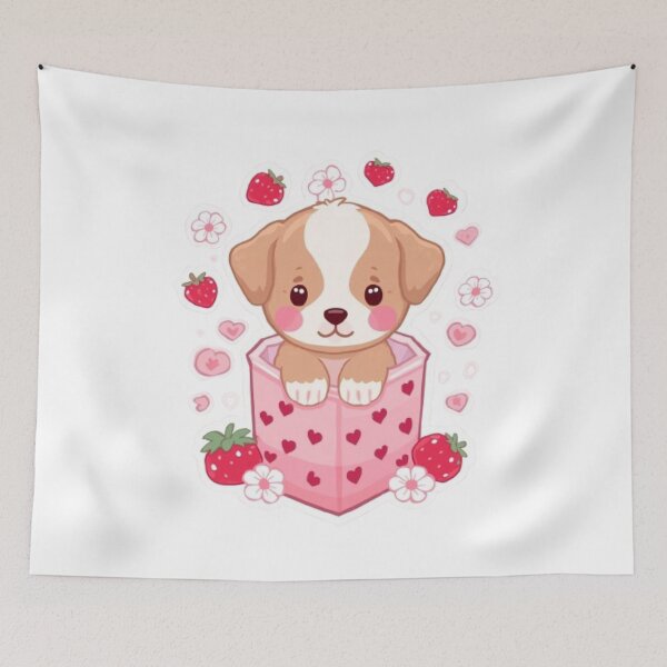 Item preview, Strawberry Puppy Kawaii Sticker designed and sold by Stylestickers55.