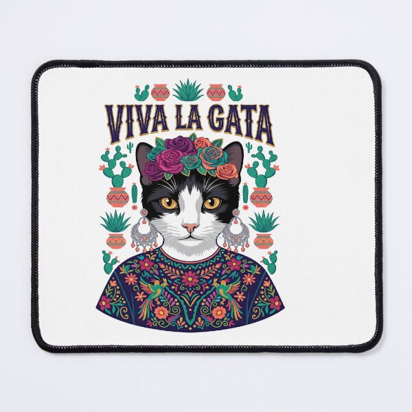 Item preview, Viva La Gata Cat frida kahlo designed and sold by TeeARTHY.