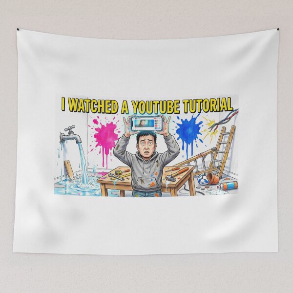 Item preview, I Watched a YouTube Tutorial - DIY Disaster Funny Quote Cartoon designed and sold by Petringo.