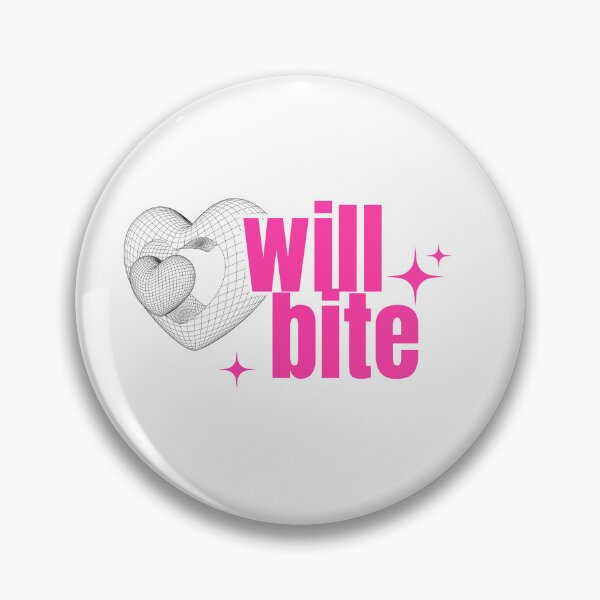 Item preview, Will Bite Pink Cyber Heart Sticker | Kawaii Goth Y2K Retro Futuristic Cute Alt Girl Design designed and sold by FIGGITY FERN.