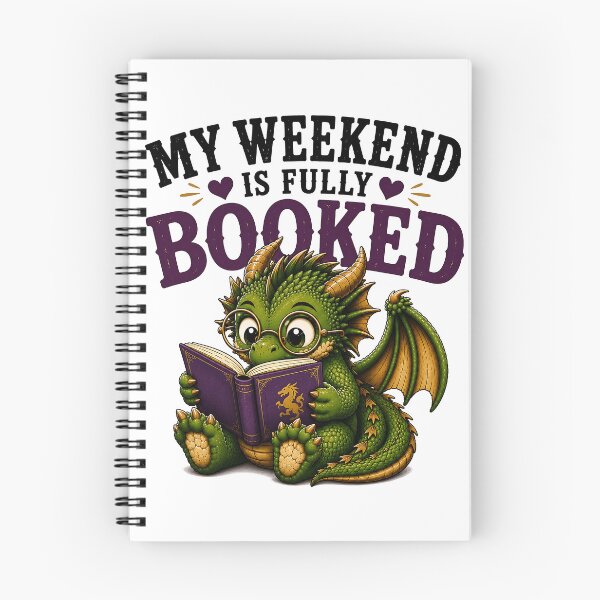 Item preview, My Weekend Is Fully Booked – Cute Fantasy Dragon Reader Book Lover Design designed and sold by Digital Culture Studio.