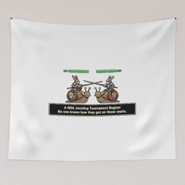 Item preview, The Snail Jousting Tournament - 16-Bit Medieval Manuscript Meme designed and sold by Sanistein.
