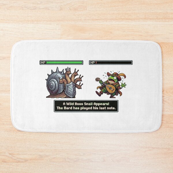 Item preview, The Bard Frog's Last Note - Retro RPG Final Boss Snail designed and sold by Sanistein.
