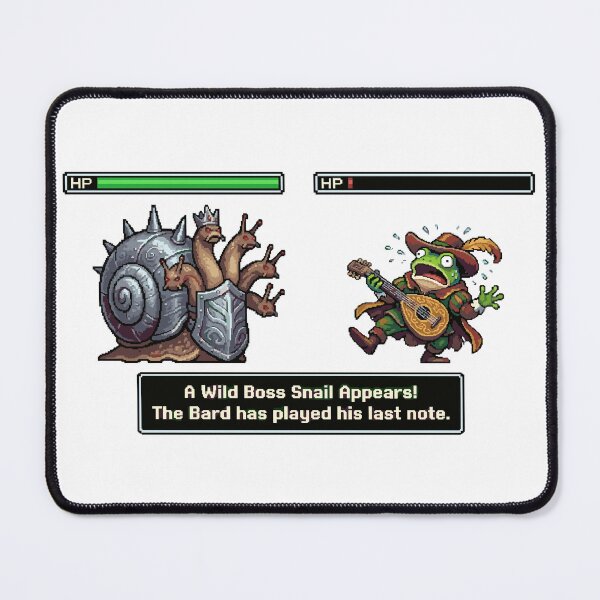 Item preview, The Bard Frog's Last Note - Retro RPG Final Boss Snail designed and sold by Sanistein.
