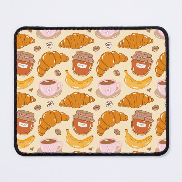 Item preview, Cozy Breakfast Pattern with Croissants, Coffee, Honey & Daisies | Hand-Drawn Cottagecore Food Illustration designed and sold by Olive Lane Creative.