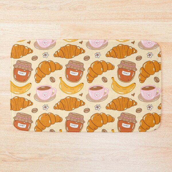 Item preview, Cozy Breakfast Pattern with Croissants, Coffee, Honey & Daisies | Hand-Drawn Cottagecore Food Illustration designed and sold by Olive Lane Creative.