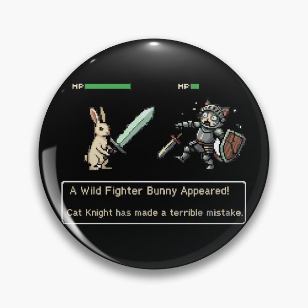 Item preview, A Wild Fighter Bunny Appears Black - Retro 16-Bit JRPG designed and sold by Sanistein.
