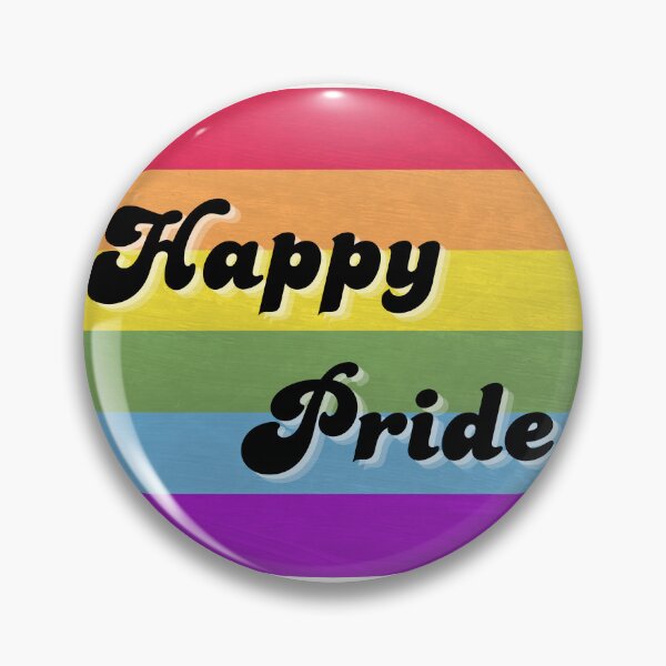 Item preview, Happy Pride Retro Script Design - Rainbow Flag Painted Background designed and sold by DonnaRaine.