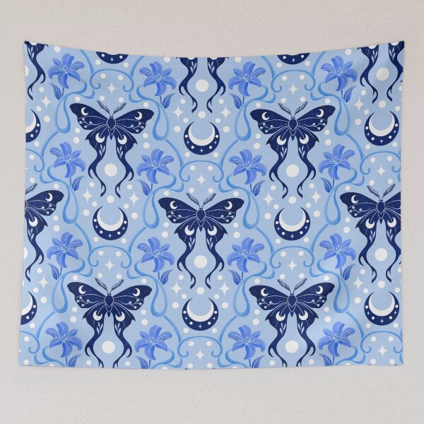 Item preview, Blue Celestial Lunar Moth Pattern designed and sold by Hxrtstrings.