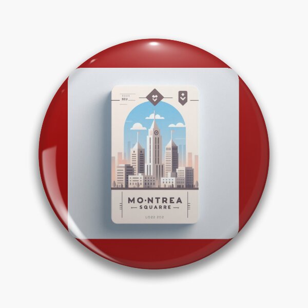 Item preview, Montreal Square Cute Minimal Skyline Label designed and sold by PaintMeWorld.