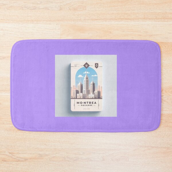 Item preview,  Montreal Square Cute Minimal Skyline Label  designed and sold by PaintMeWorld.