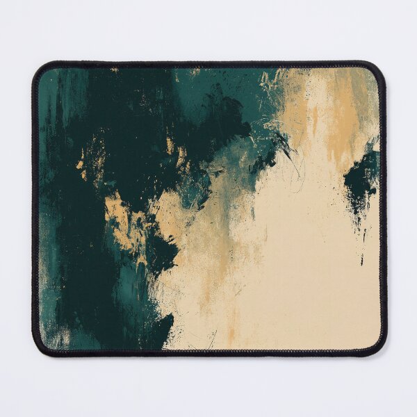 Item preview, Dark Teal and Ochre Abstract Expressionism Wall Art designed and sold by SlowRegardArt.