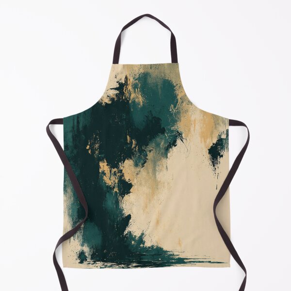 Item preview, Dark Teal and Ochre Abstract Expressionism Wall Art designed and sold by SlowRegardArt.