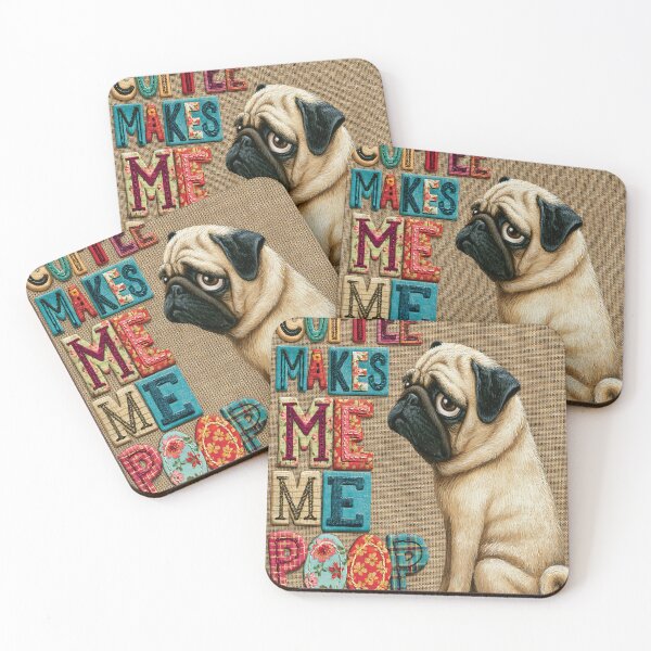 Item preview, Coffee Makes Me Poop Sad Pug Dog Funny Bathroom Art designed and sold by KreativKulture.