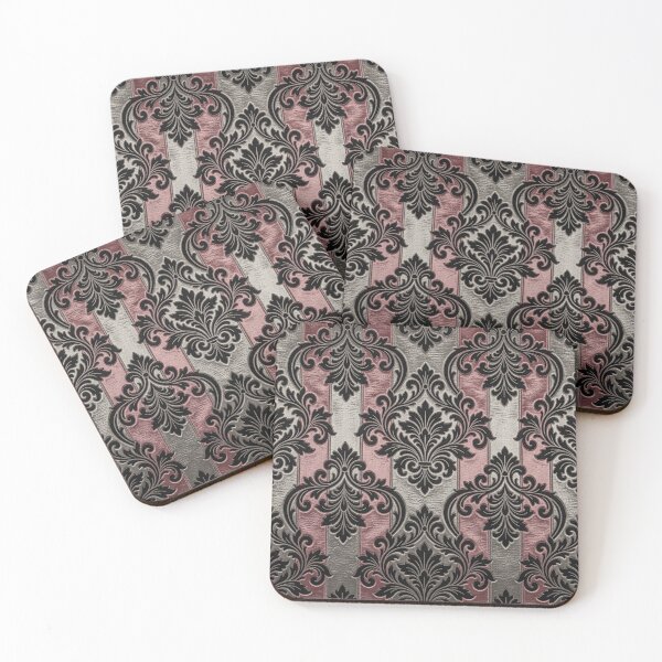 Item preview, Pink & Silver Striped Damask designed and sold by DesignsByPrnces.