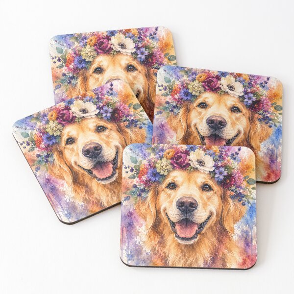 Item preview, Floral Golden Retriever designed and sold by Weird & wonderful .