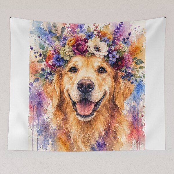 Item preview, Floral Golden Retriever  designed and sold by Weird & wonderful .