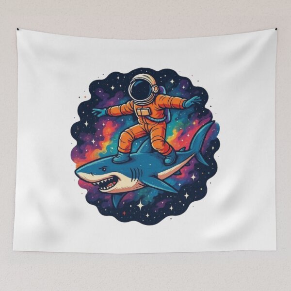 Item preview, Galaxy Shark Surfer designed and sold by PixelStyle Studio.