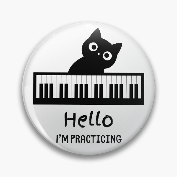 Item preview, Cat practicing the piano designed and sold by InkRiot Studios.