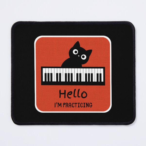 Item preview, Cat practicing the piano designed and sold by InkRiot Studios.